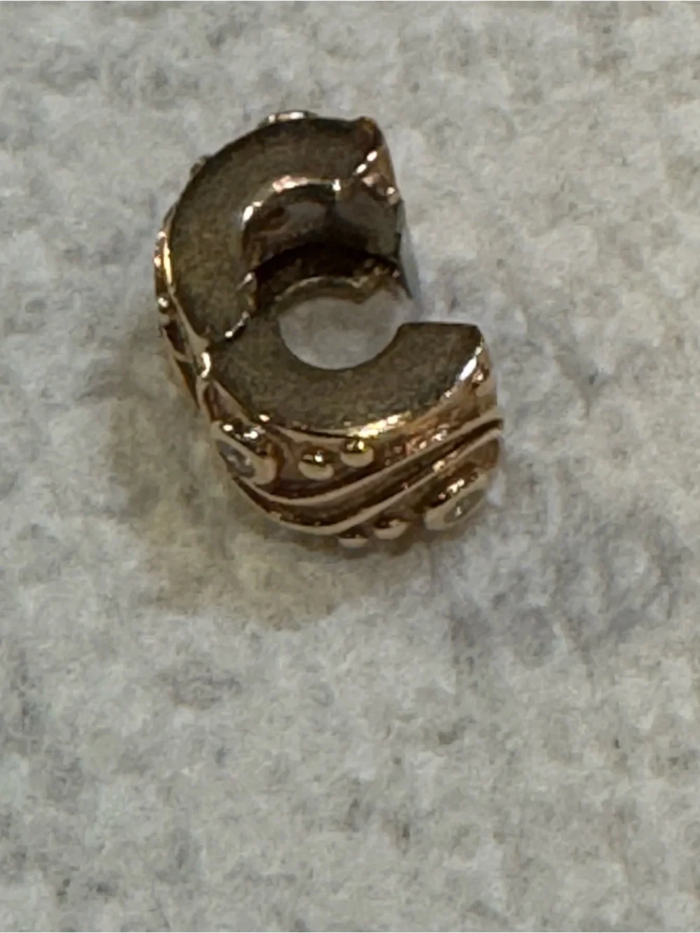 Retired authentic Pandora “Babbling Brook” 14k solid gold and diamond clip charm